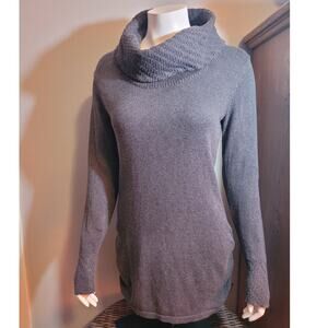 Calvin Klein Womens Periwinkle Blue Cowl Neck Sweater Dress Medium Quiet Luxury